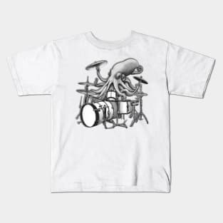 Octopus Playing Drums, Gift for Octopus Lover, Cute Octopus Gift Kids T-Shirt